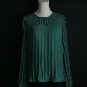 H&M Green Pleated Blouse